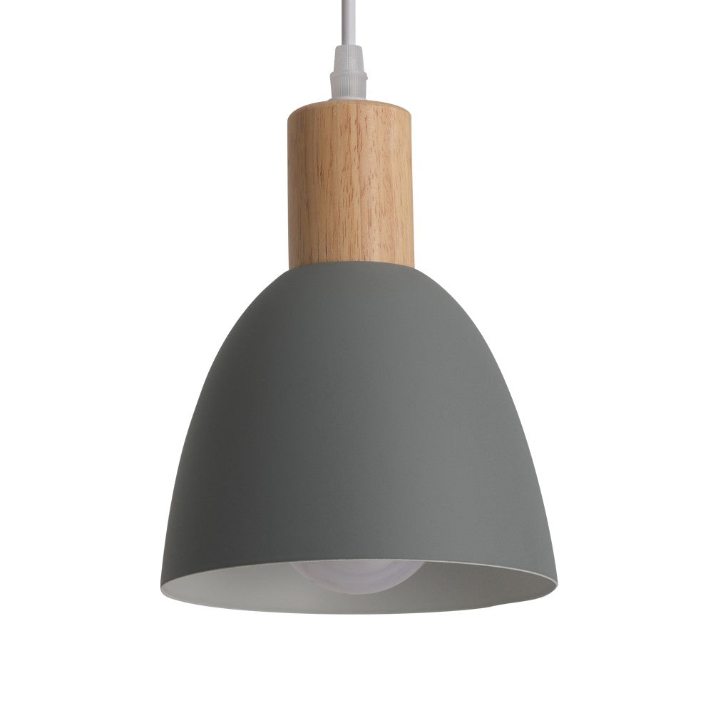 Lámpara Lilian fabricada en Madera y Metal color Gris