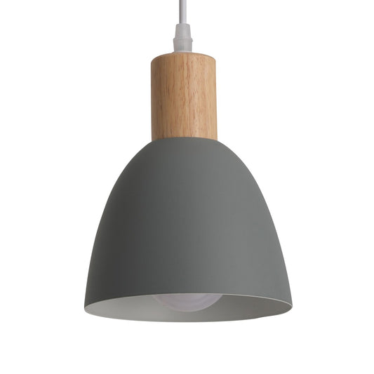 Lámpara Lilian fabricada en Madera y Metal color Gris