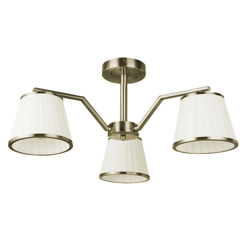Lámpara Clásica Trebol Cuero y Beige Fabrilamp / Abrila Ref. 151653014