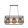 Lámpara Tutti Negro/Natural de Fabrilamp, diseño de rattan, 3 portalámparas E27.  Encuéntrala en luzguru.com