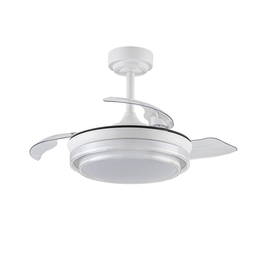 Ventilador de Techo Lander Mini Blanco con Aspas Retráctiles y LED CCT CristalRecord - vista principal | CristalRecord