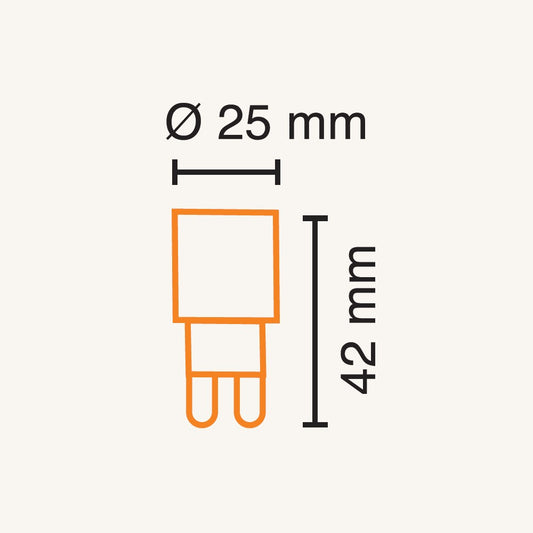 Bombilla G9 fabricada en cerámica color blanco con luz neutra 4000K
