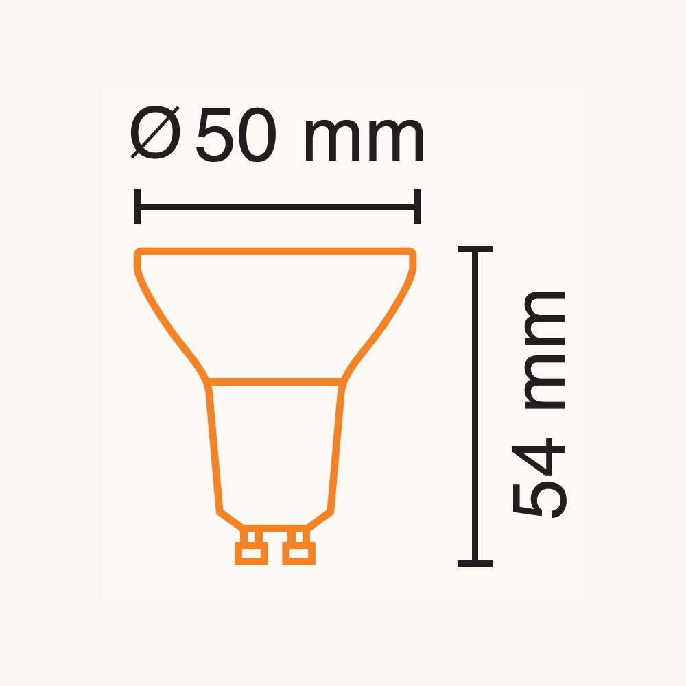 Bombilla GU10 fabricada en cristal, color blanco frío, ideal para espacios modernos