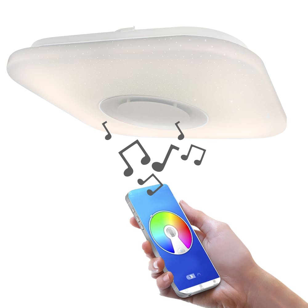 Plafón LED RGB Smart con Altavoz CristalRecord 26-616-36-000
