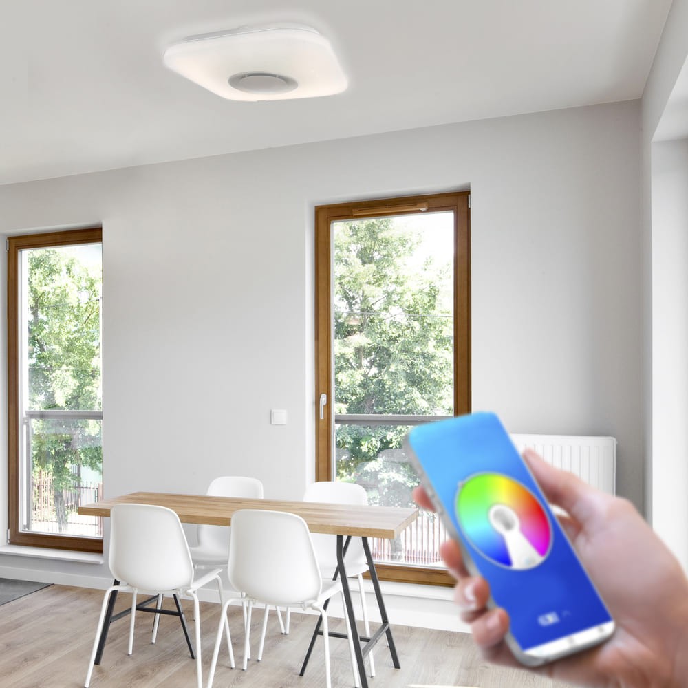 Plafón LED con altavoz y temperatura de color ajustable 3000-6500K