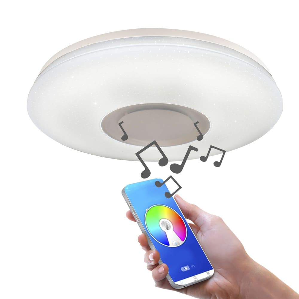 Plafón LED RGB Smart CristalRecord 27-216-52-000 con altavoz integrado