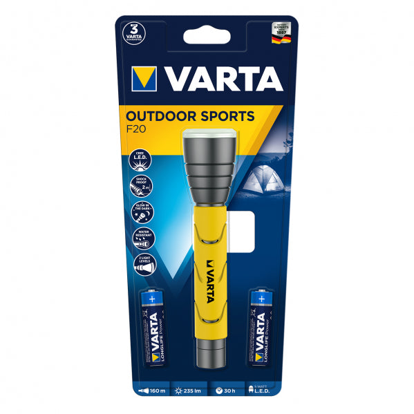 Linterna LED Varta 5W IPX4 Amarilla - Vista frontal