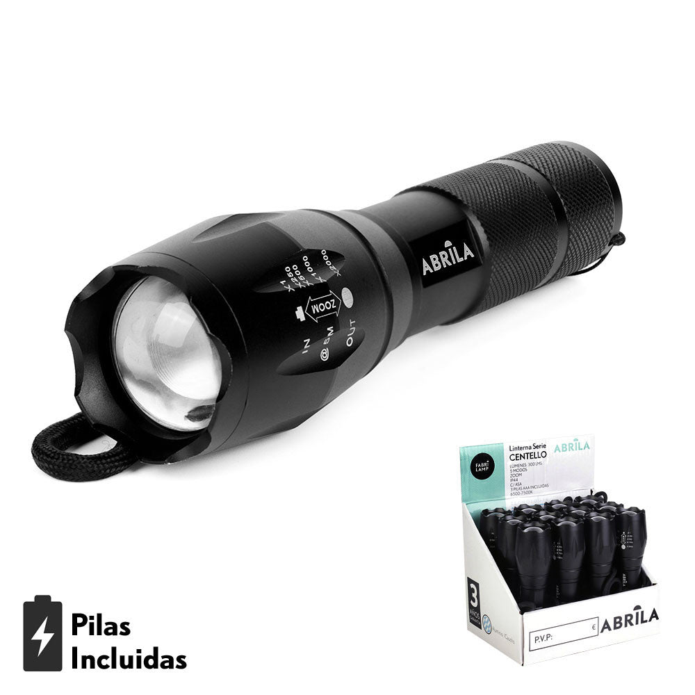 Linterna LED Táctica Centello Fabrilamp / Abrila 194415009 con Zoom