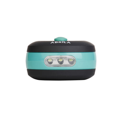 Linterna LED COB Flash 200 lúmenes Negro/Verde Fabrilamp encendida con proyección de luz y ambiente | LuzGurú
