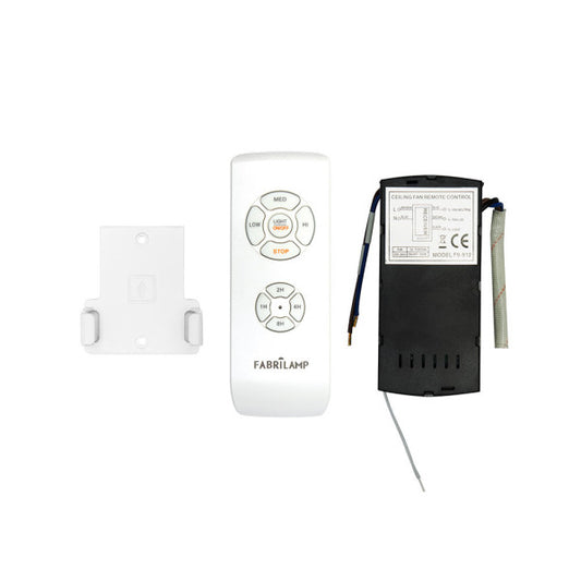 Mando a Distancia para Ventilador de Techo AC 3 Velocidades Temporizador Blanco Fabrilamp instalada en ambiente decorativo de salón o dormitorio | Fabrilamp / Abrila