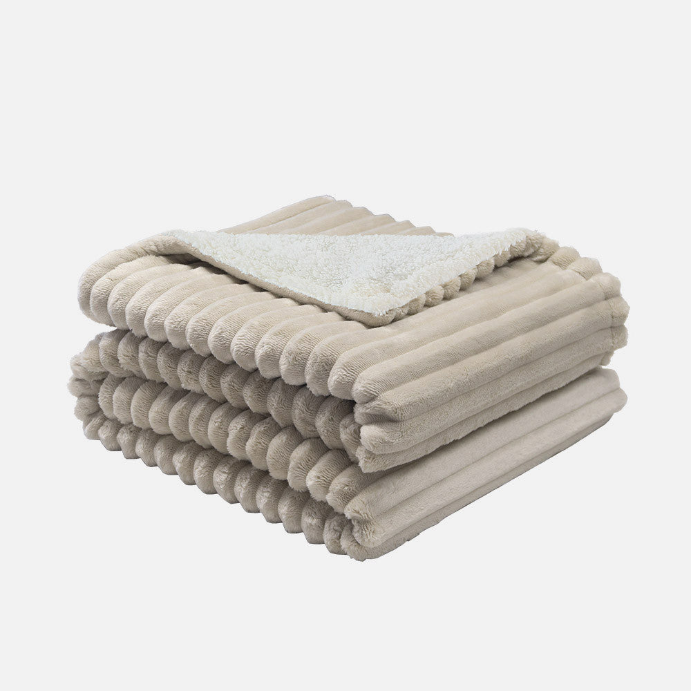 Manta eléctrica Jaraiz fabricada en poliéster color beis/blanco