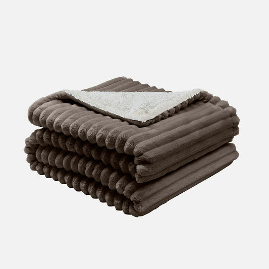 Manta eléctrica Jaraiz fabricada en Poliéster color Marrón/Blanco