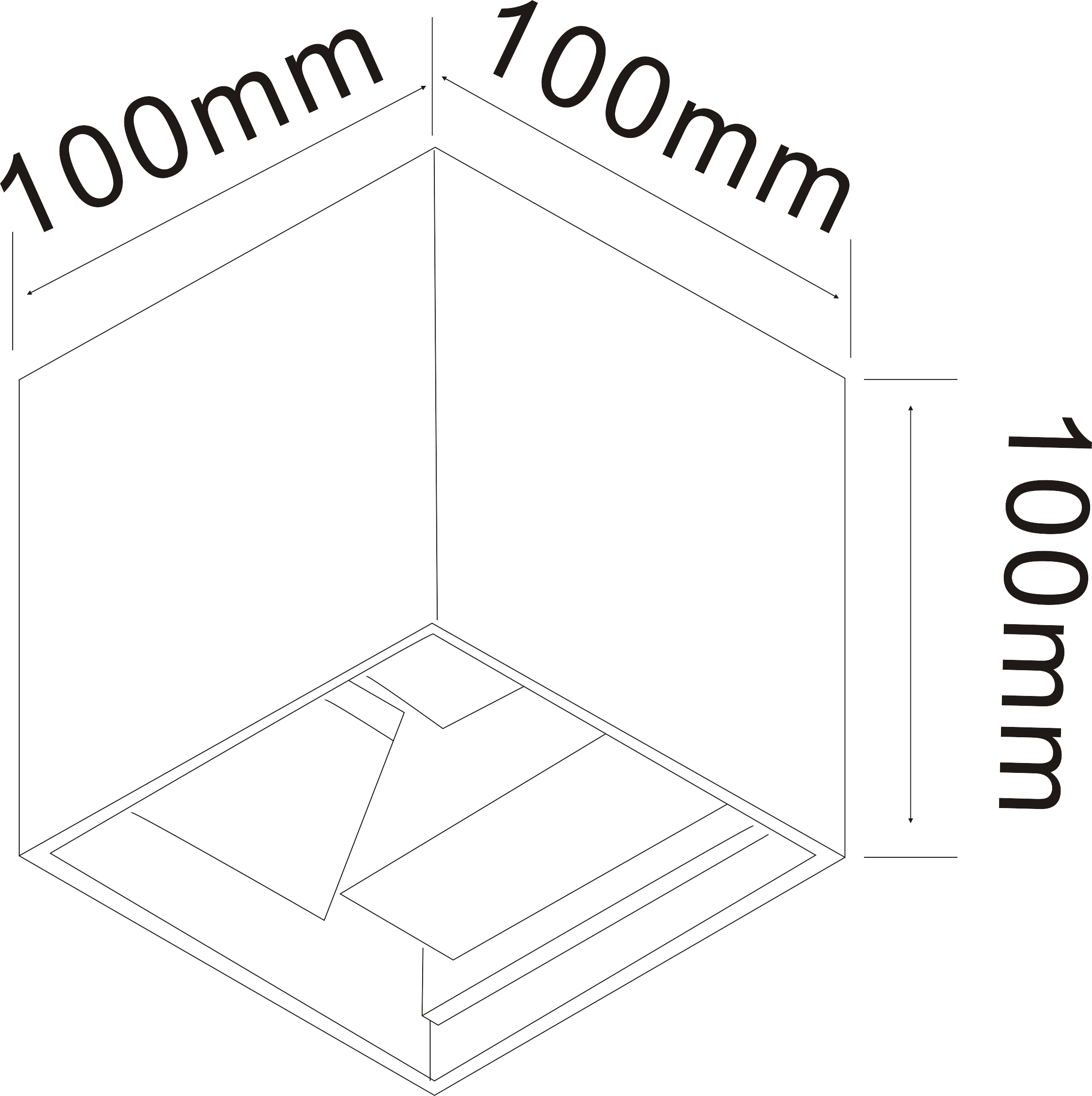 Medidas del Aplique LED IP65 de Muñoz e Hijos (Apliques Exterior) en color negro cuadrado con iluminación bidireccional - Ref 005117.

