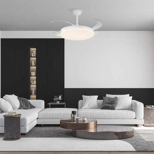 Ventilador de Techo con Luz LED Milky L Evo 120 cm Blanco CristalRecord - imagen 2 | CristalRecord