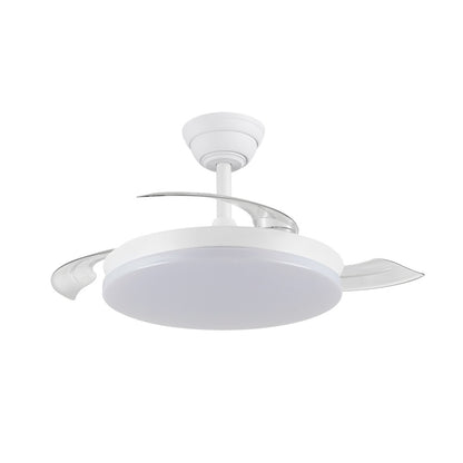 Milky Mini Eco Ventilador de Techo LED Aspas Retráctiles CristalRecord