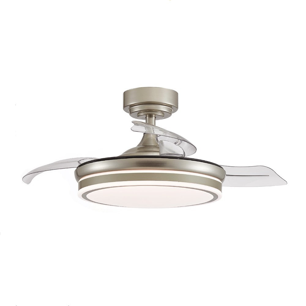 Ventilador de Techo LED Moss Mini Níquel CristalRecord 85-065-24-002
