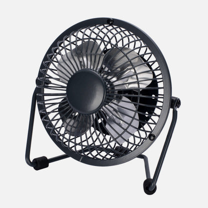 Mini Ventilador de Sobremesa Bulerías 2,5 W Negro Fabrilamp instalada en ambiente decorativo de salón o dormitorio | Fabrilamp / Abrila