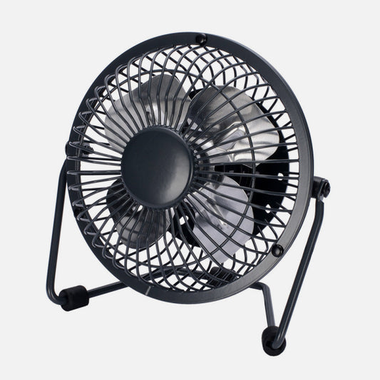 Mini Ventilador de Sobremesa Bulerías 2,5 W Negro Fabrilamp instalada en ambiente decorativo de salón o dormitorio | Fabrilamp / Abrila