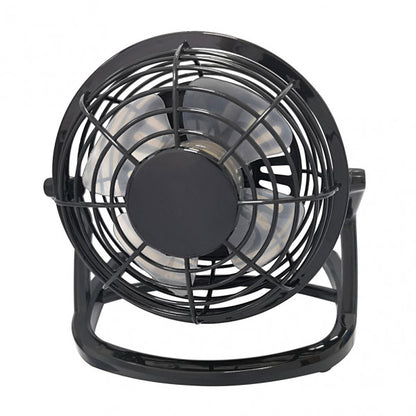 Mini Ventilador de Sobremesa Tango 2,5 W Negro Orientable USB Fabrilamp - Vista frontal principal en fondo blanco | LuzGurú