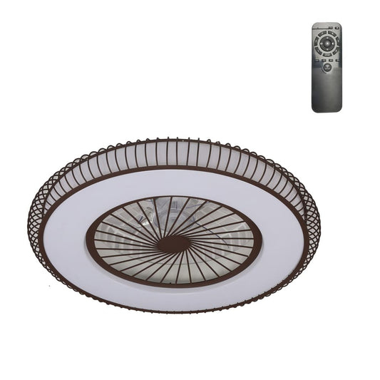 Ventilador Mirabel fabricado en Acrílico marrón con detalles en Metal marrón