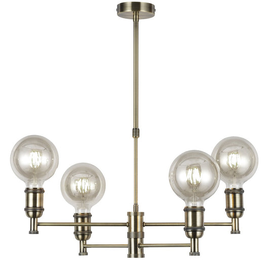 Lámpara Colgante Miyako Oro Viejo 4 Luces E27 CristalRecord - vista principal | CristalRecord
