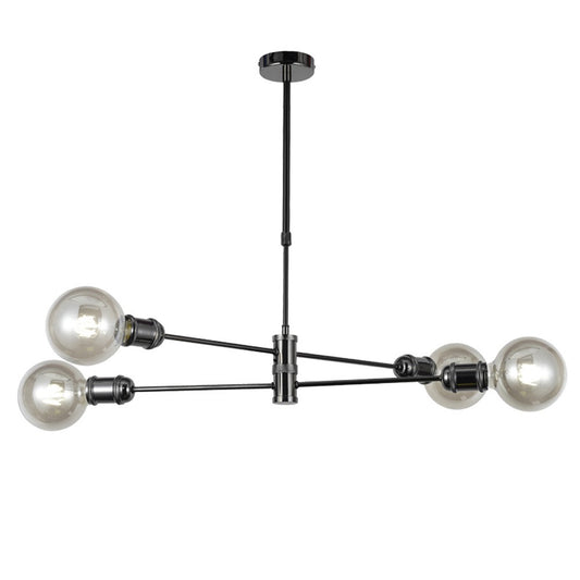 Lámpara Colgante Vintage Miyako Horizontal Grafito 4 Luces E27 CristalRecord - vista principal | CristalRecord