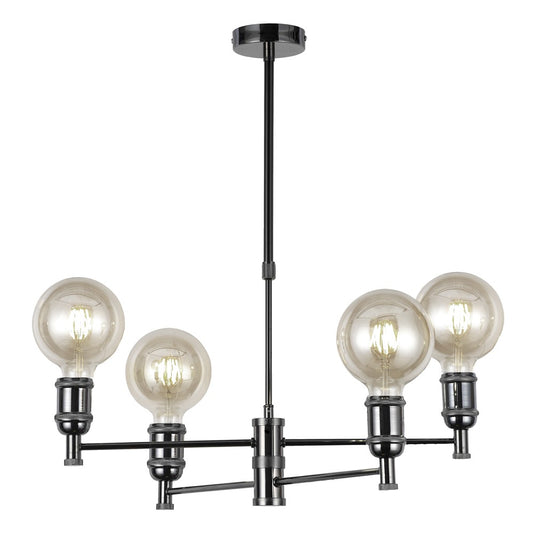 Lámpara Colgante Miyako Grafito 4 Luces E27 Metal CristalRecord - vista principal | CristalRecord