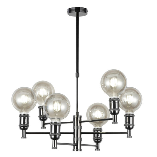 Lámpara Colgante Miyako 6 Luces Metal Grafito CristalRecord - vista principal | CristalRecord