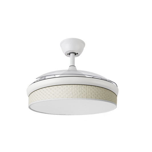 Ventilador de Techo con Luz MODA 108 cm Aspas Retráctiles Blanco Fabrilamp - vista principal | Fabrilamp / Abrila · Ref. 212490501