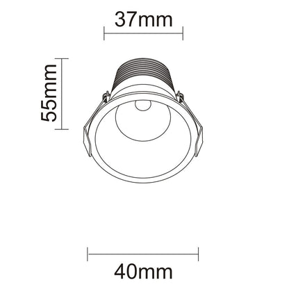 Downlight Lanka fabricado en LED color blanco con CCT