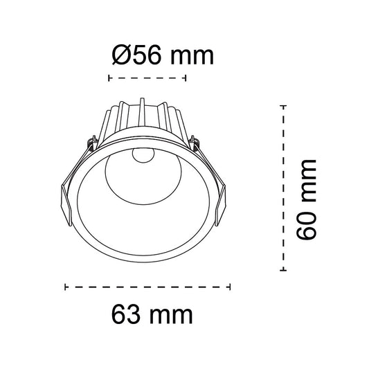 Downlight Nosy fabricado en Aluminio color Blanco
