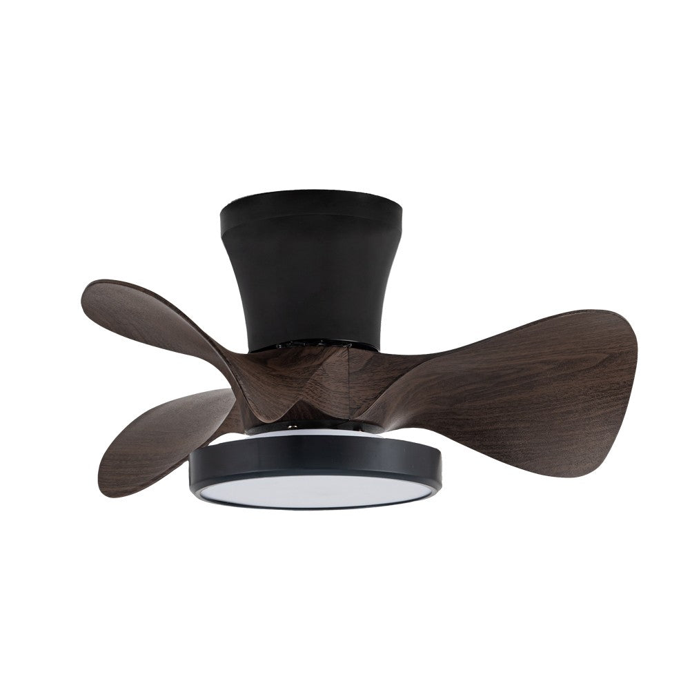 Ventilador moderno negro y madera ideal para dormitorio