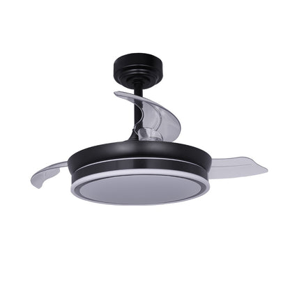 Elegante ventilador de techo negro ideal para dormitorio pequeño