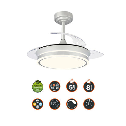 Ventilador de techo LED con motor DC ultrasilencioso