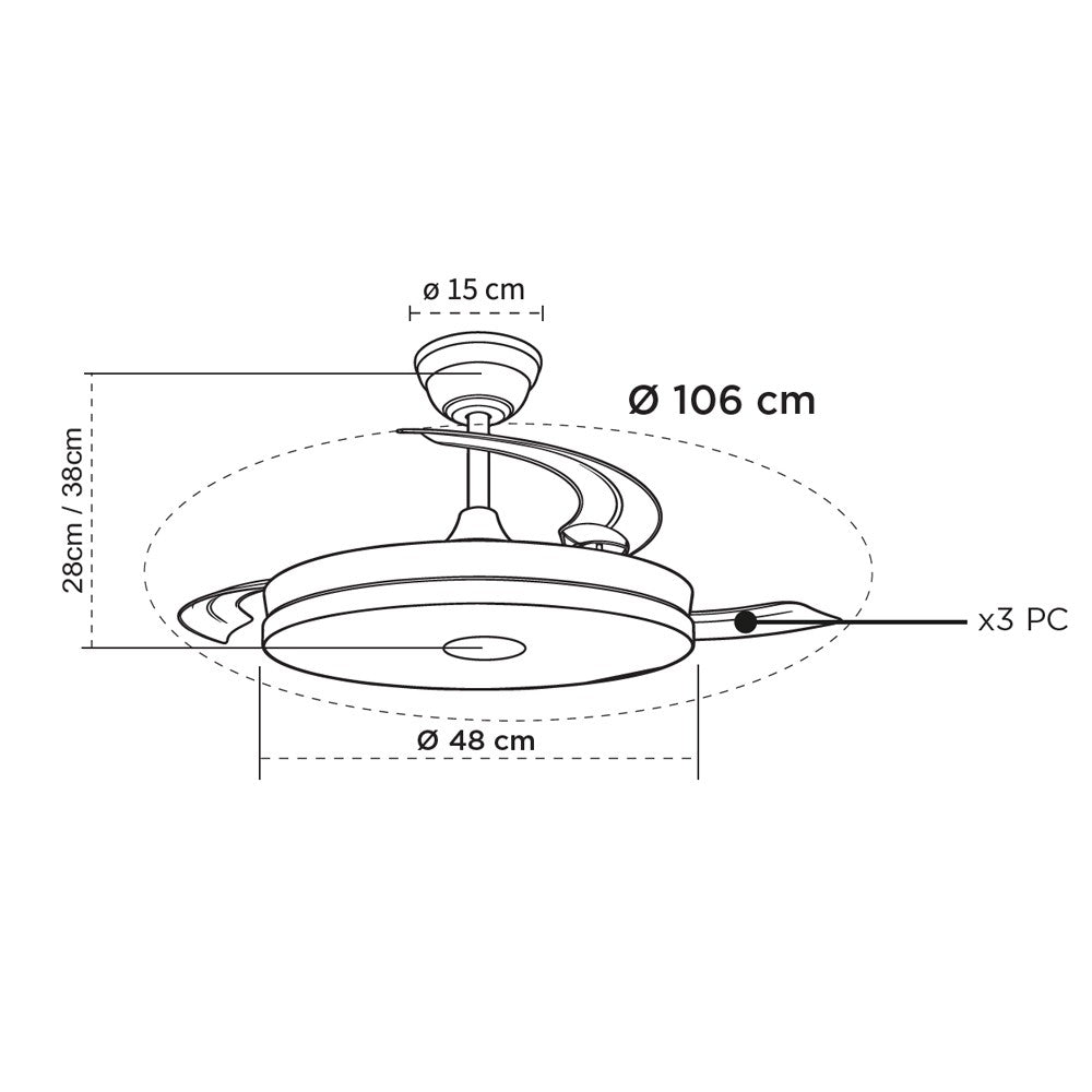 Ventilador silencioso con luz ideal para dormitorio