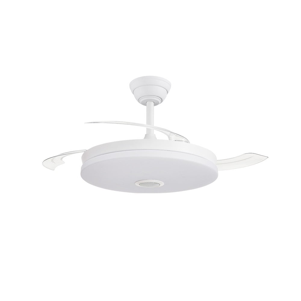 Ventilador Music fabricado en Hierro y ABS color Blanco