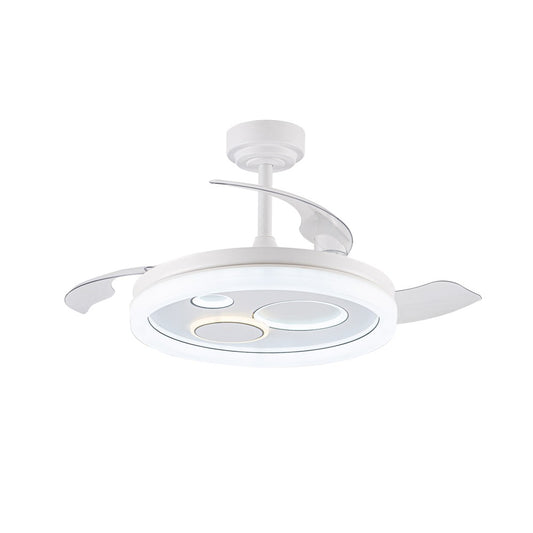 Ventilador de Techo Naira con Aspas Retráctiles y LED CCT 50W Blanco CristalRecord - vista principal | CristalRecord