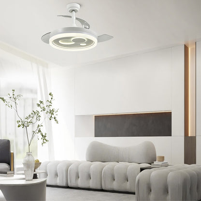 Ventilador de Techo Naira con Aspas Retráctiles y LED CCT 50W Blanco CristalRecord - imagen 2 | CristalRecord