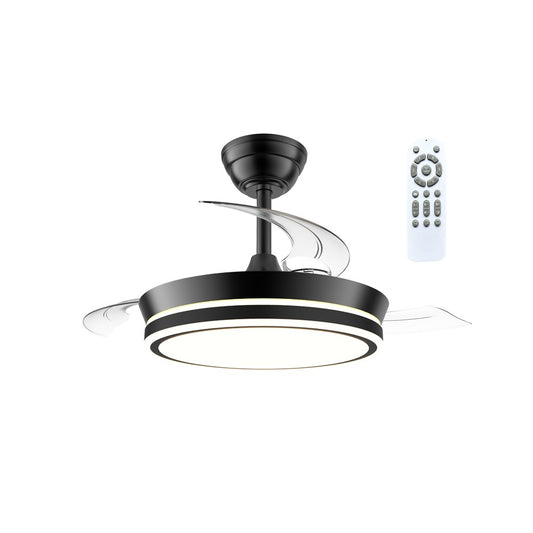 Ventilador de Techo Night Eco S Negro con Aspas Retráctiles y LED CristalRecord - vista principal | CristalRecord