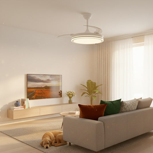 Night Eco fabricado en Hierro y ABS color Blanco con aspas de PC