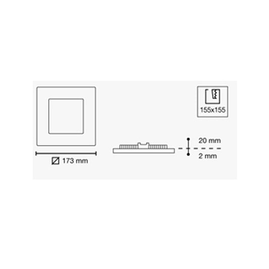 Downlight LED Empotrable Novo Cuadrado Extraplano 12W Blanco CristalRecord - imagen 2 | CristalRecord