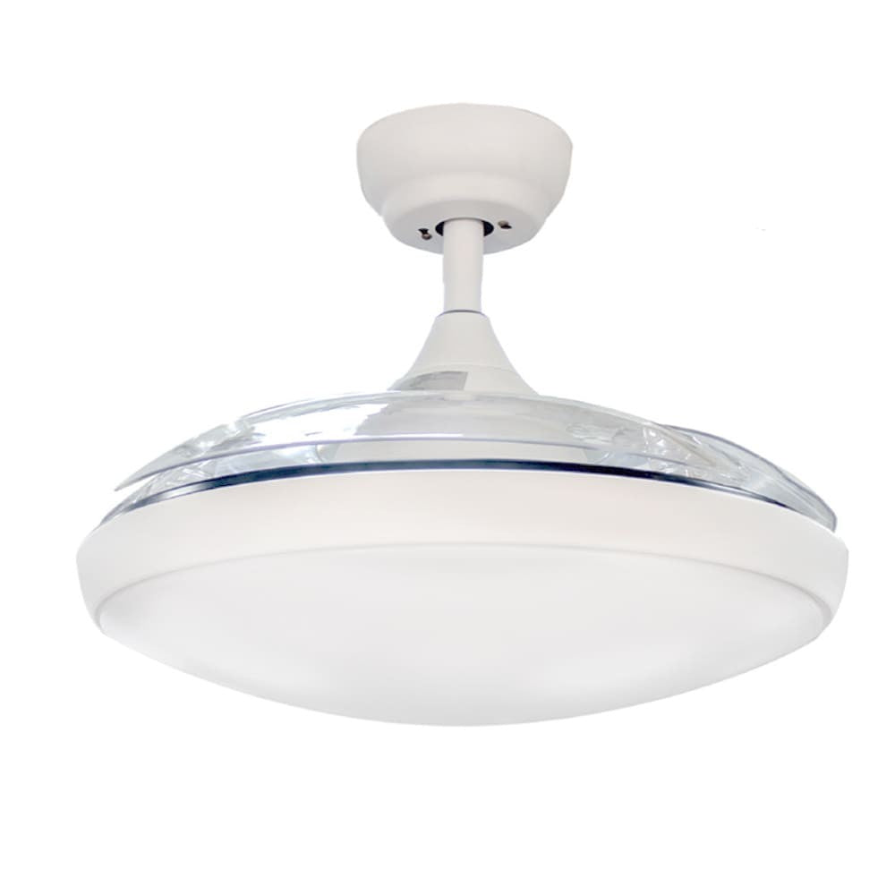 Ventilador Nuba fabricado en Acero, ABS y acrílico color Blanco