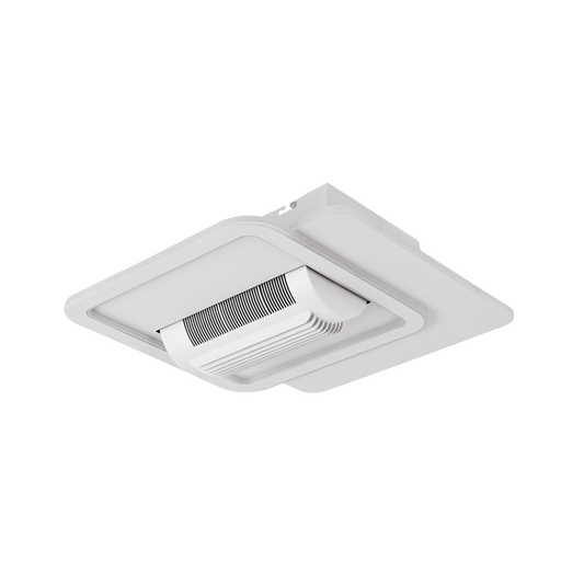 Ventilador de Techo con Plafón LED Obelisco 48 cm Blanco Fabrilamp - vista principal | Fabrilamp / Abrila · Ref. 241391001