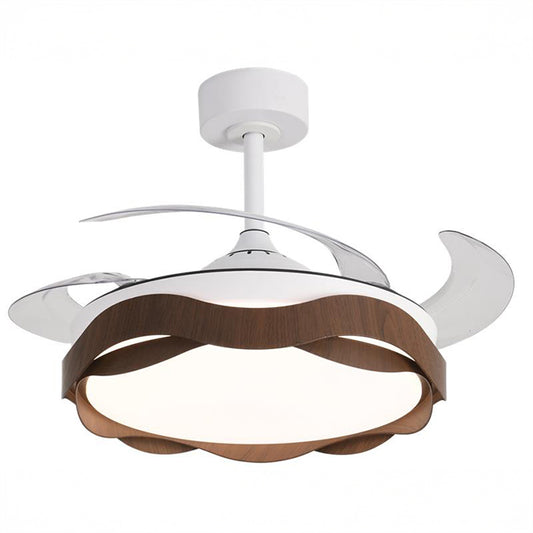 Ventilador de Techo Ondas Blanco/Roble – vista principal · Ref. F-1039 OAK