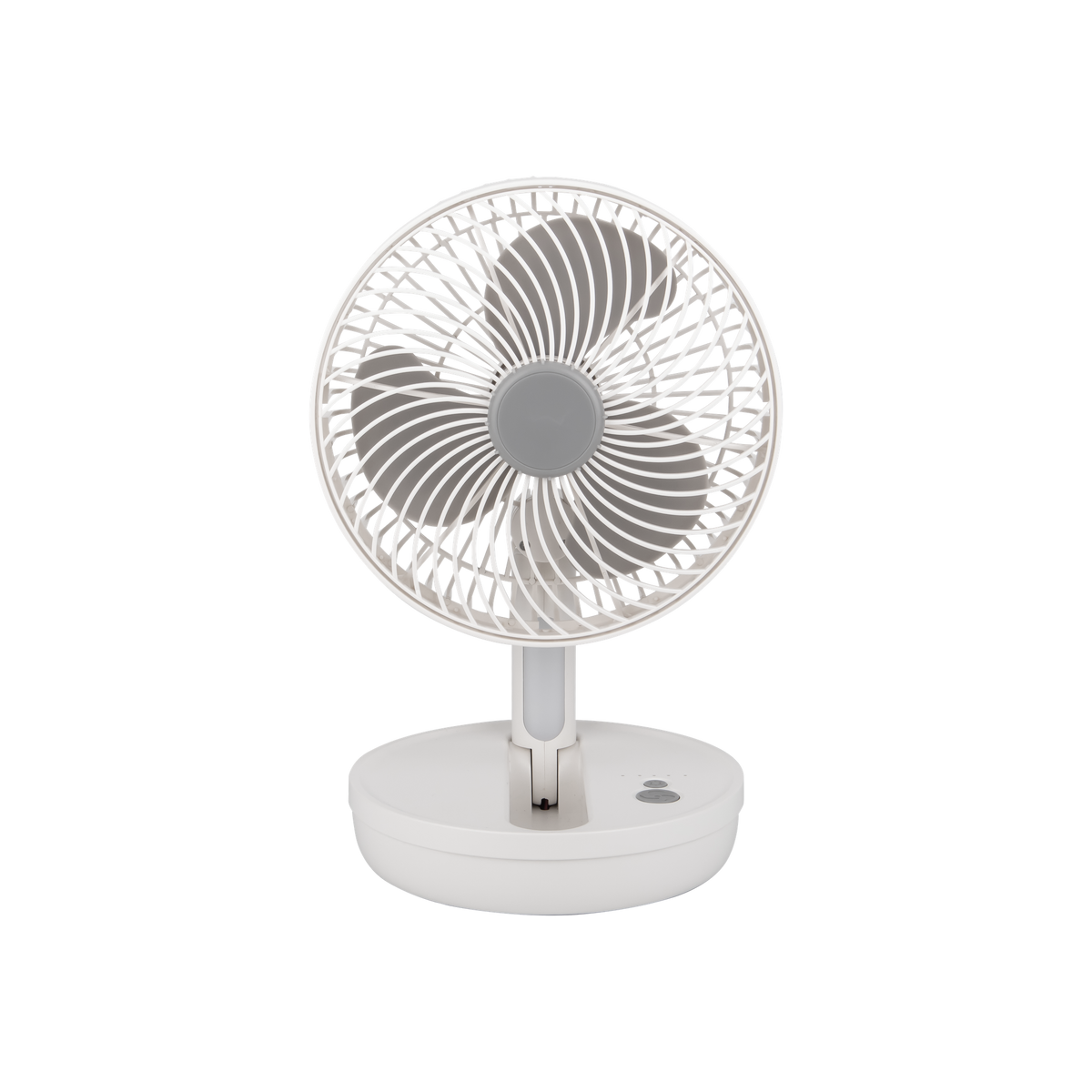 Ventilador de Sobremesa Recargable Pacheco 5W Blanco y Gris Fabrilamp - vista principal | Fabrilamp / Abrila · Ref. 242071015