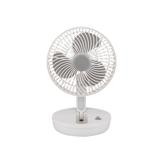 Ventilador de Sobremesa Recargable Pacheco 5W Blanco y Gris Fabrilamp - vista principal | Fabrilamp / Abrila · Ref. 242071015