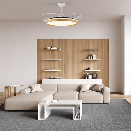 Ventilador Panam L fabricado en Acero color Blanco y madera de Haya