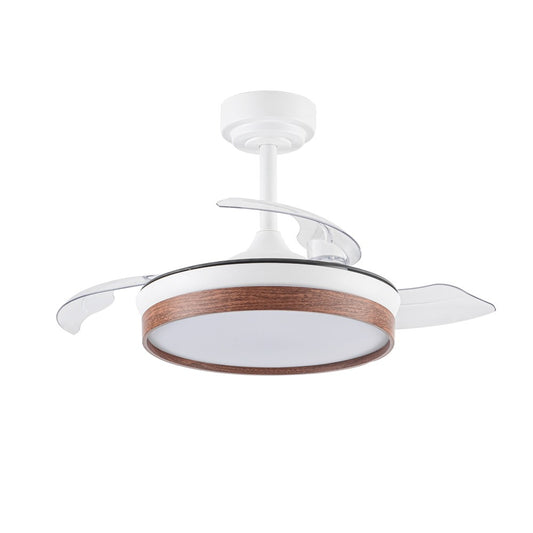 Ventilador de Techo 390 cm / 46W / Blanco + madera – vista principal · Ref. 85-021-36-180