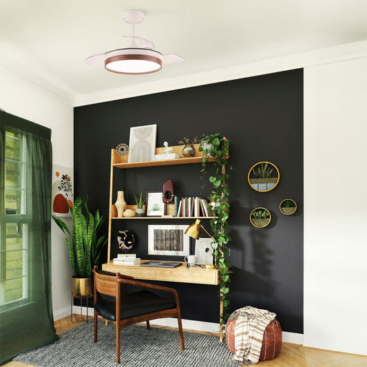 Ventilador Panam Mini fabricado en Acero color Blanco + Madera