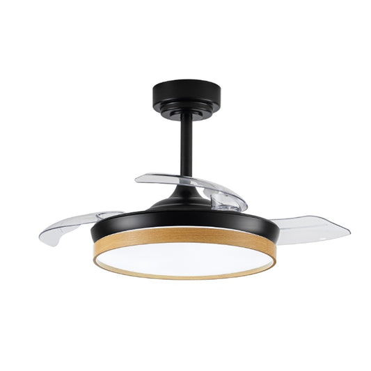 Ventilador de Techo con Luz LED Panam Mini Negro y Madera CristalRecord - vista principal | CristalRecord